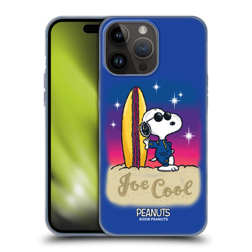 Peanuts Snoopy Boardwalk Airbrush Joe Cool Surf Soft Gel Case for Apple iPhone 15 Pro Max