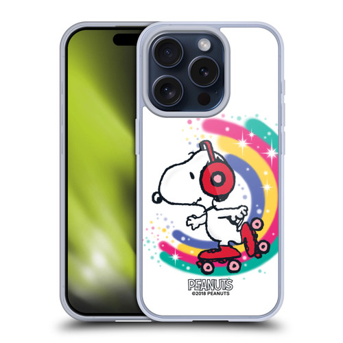 Peanuts Snoopy Boardwalk Airbrush Colourful Skating Soft Gel Case for Apple iPhone 15 Pro