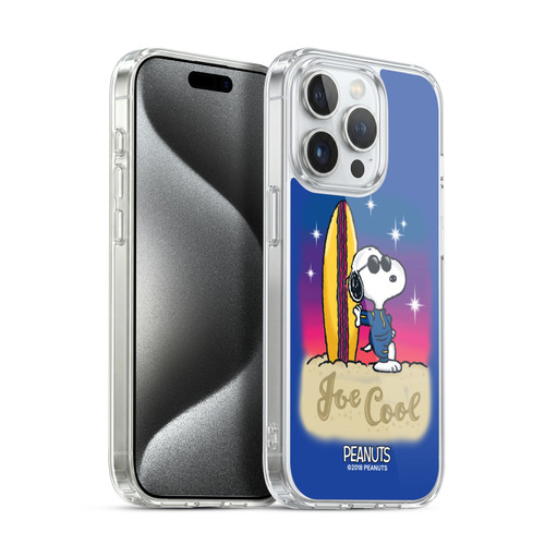 Peanuts Snoopy Boardwalk Airbrush Joe Cool Surf Soft Gel Case for Apple iPhone 15 Pro & MagSafe