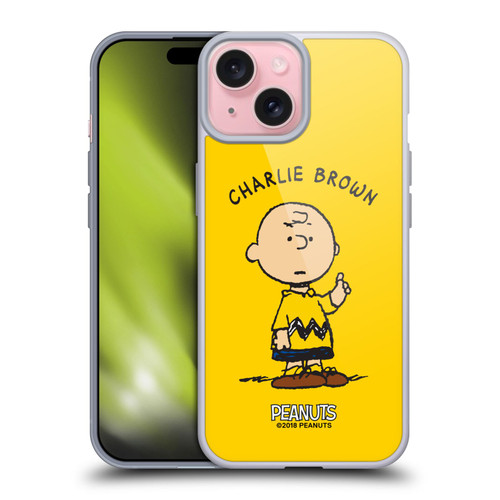 Peanuts Characters Charlie Brown Soft Gel Case for Apple iPhone 15