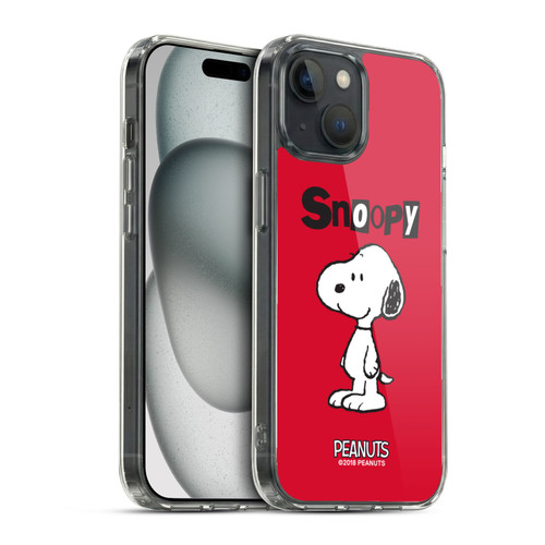 Peanuts Characters Snoopy Soft Gel Case for Apple iPhone 15 & MagSafe