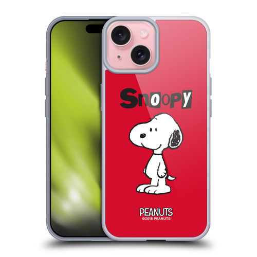 Peanuts Characters Snoopy Soft Gel Case for Apple iPhone 15