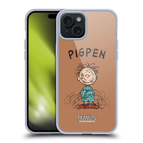 Peanuts Characters Pigpen Soft Gel Case for Apple iPhone 15 Plus