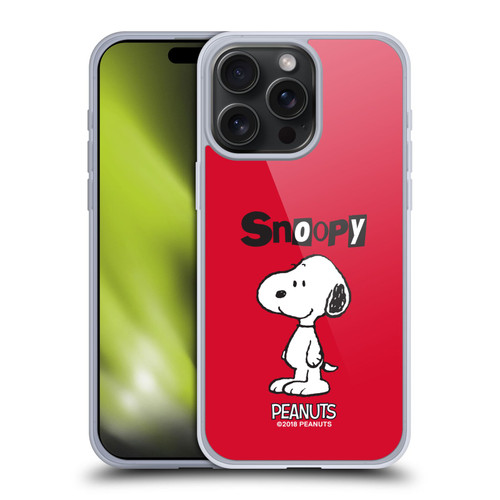 Peanuts Characters Snoopy Soft Gel Case for Apple iPhone 15 Pro Max & MagSafe