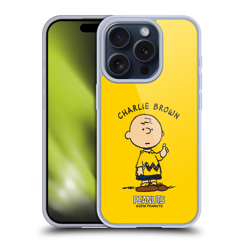 Peanuts Characters Charlie Brown Soft Gel Case for Apple iPhone 15 Pro