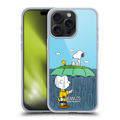 Peanuts Halfs And Laughs Charlie, Snoppy & Woodstock Soft Gel Case for Apple iPhone 15 Pro Max