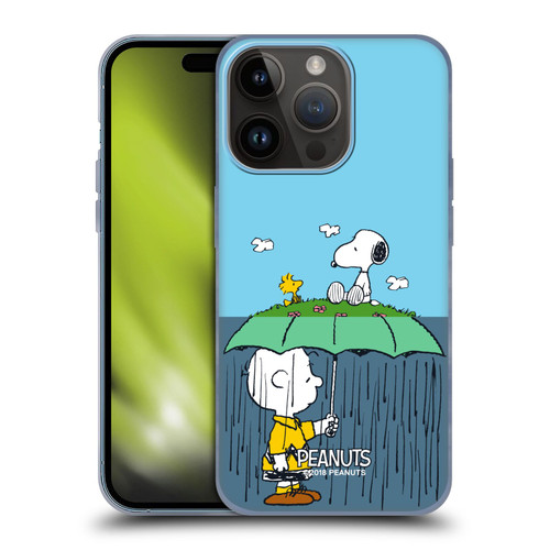 Peanuts Halfs And Laughs Charlie, Snoppy & Woodstock Soft Gel Case for Apple iPhone 15 Pro