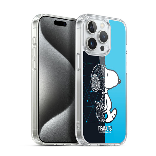 Peanuts Halfs And Laughs Snoopy Geometric Soft Gel Case for Apple iPhone 15 Pro & MagSafe