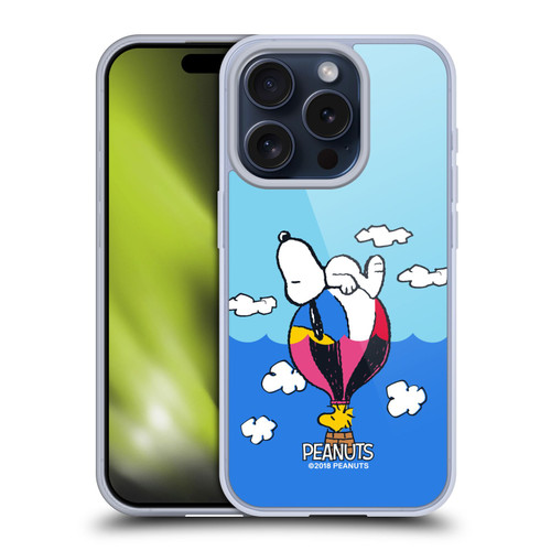 Peanuts Halfs And Laughs Snoopy & Woodstock Balloon Soft Gel Case for Apple iPhone 15 Pro