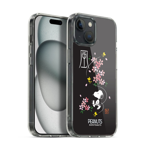 Peanuts Oriental Snoopy Cherry Blossoms Soft Gel Case for Apple iPhone 15 & MagSafe