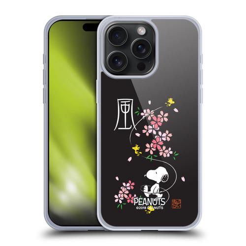 Peanuts Oriental Snoopy Cherry Blossoms Soft Gel Case for Apple iPhone 15 Pro Max