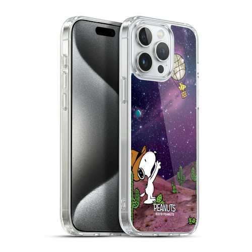 Peanuts Snoopy Space Cowboy Nebula Balloon Woodstock Soft Gel Case for Apple iPhone 15 Pro Max & MagSafe