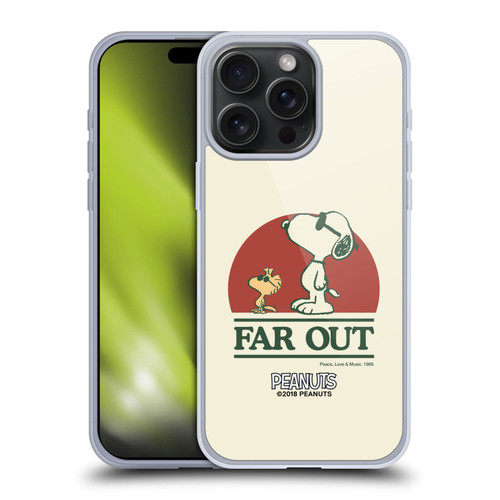Peanuts Woodstock 50th Snoopy Woodstock Far Out Soft Gel Case for Apple iPhone 15 Pro Max