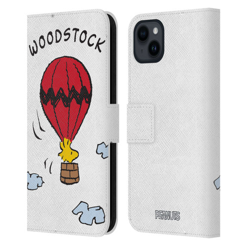 Peanuts Characters Woodstock Leather Book Wallet Case Cover For Apple iPhone 15 Plus