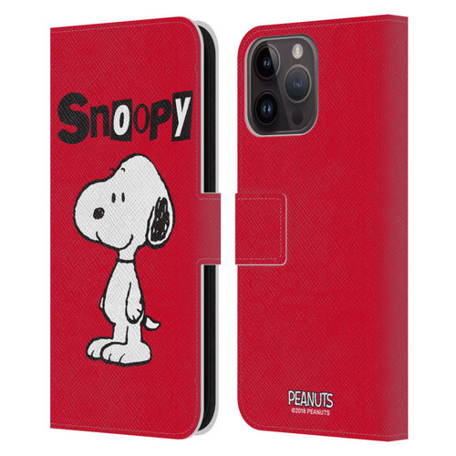 Peanuts Characters Snoopy Leather Book Wallet Case Cover For Apple iPhone 15 Pro Max