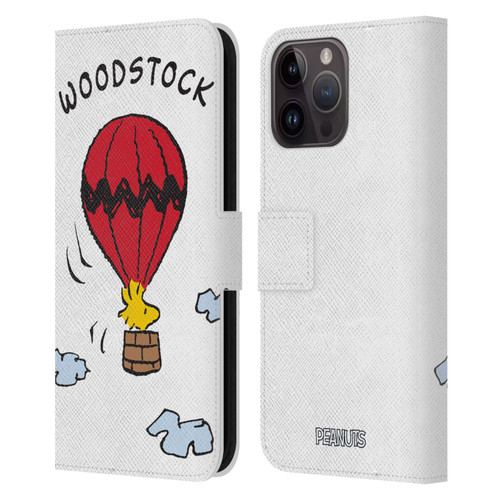 Peanuts Characters Woodstock Leather Book Wallet Case Cover For Apple iPhone 15 Pro Max