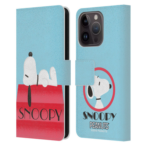 Peanuts Snoopy Deco Dreams House Leather Book Wallet Case Cover For Apple iPhone 15 Pro