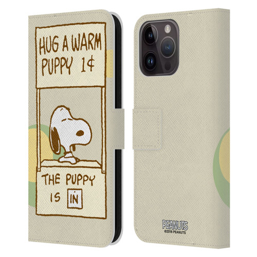 Peanuts Snoopy Hug Warm Leather Book Wallet Case Cover For Apple iPhone 15 Pro Max