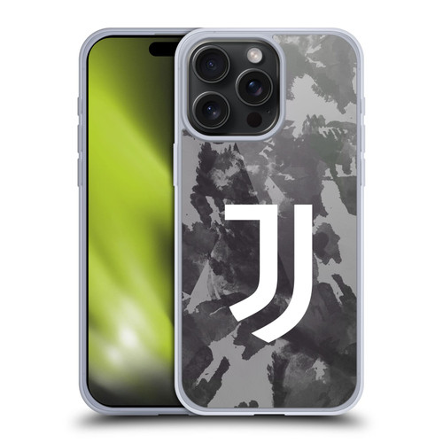 Juventus Football Club Art Monochrome Splatter Soft Gel Case for Apple iPhone 15 Pro Max