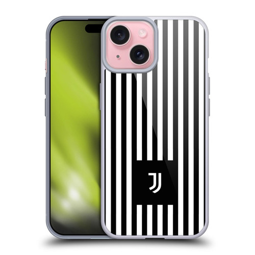 Juventus Football Club Lifestyle 2 Black & White Stripes Soft Gel Case for Apple iPhone 15