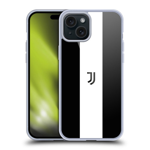 Juventus Football Club Lifestyle 2 Bold White Stripe Soft Gel Case for Apple iPhone 15 Plus