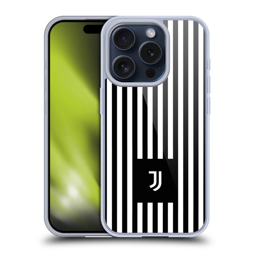 Juventus Football Club Lifestyle 2 Black & White Stripes Soft Gel Case for Apple iPhone 15 Pro