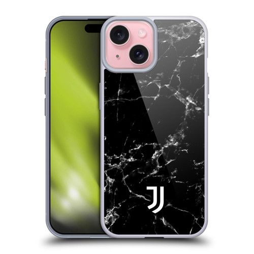 Juventus Football Club Marble Black 2 Soft Gel Case for Apple iPhone 15