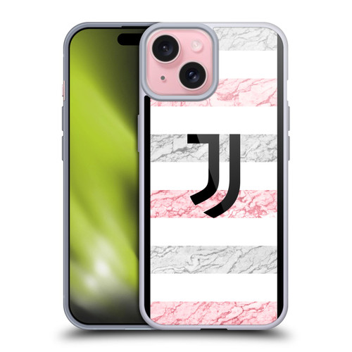 Juventus Football Club 2023/24 Match Kit Away Soft Gel Case for Apple iPhone 15