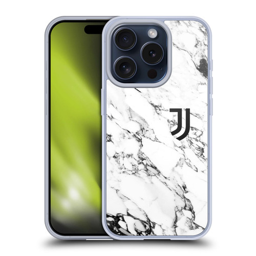 Juventus Football Club Marble White Soft Gel Case for Apple iPhone 15 Pro