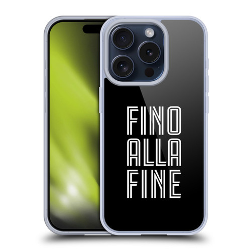 Juventus Football Club Type Fino Alla Fine Black Soft Gel Case for Apple iPhone 15 Pro