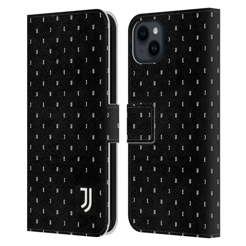 Juventus Football Club Lifestyle 2 Black Logo Type Pattern Leather Book Wallet Case Cover For Apple iPhone 15 Plus