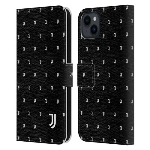 Juventus Football Club Lifestyle 2 Logomark Pattern Leather Book Wallet Case Cover For Apple iPhone 15 Plus