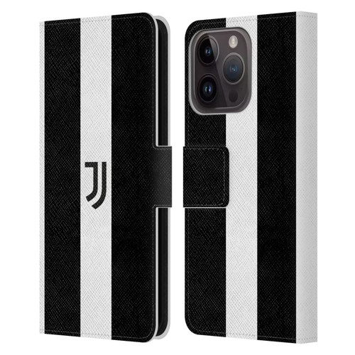 Juventus Football Club Lifestyle 2 Bold White Stripe Leather Book Wallet Case Cover For Apple iPhone 15 Pro