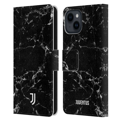 Juventus Football Club Marble Black 2 Leather Book Wallet Case Cover For Apple iPhone 15