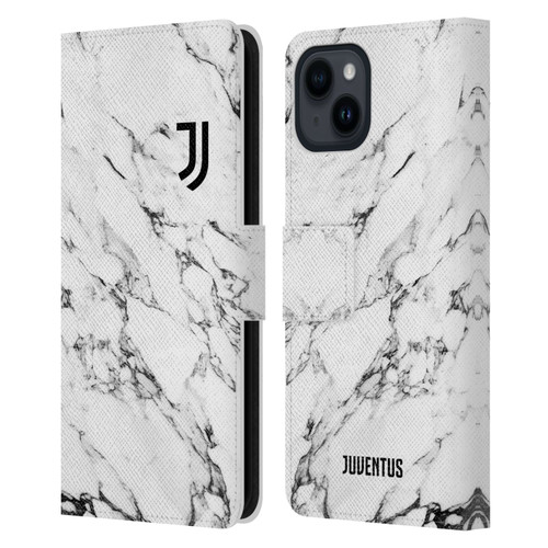 Juventus Football Club Marble White Leather Book Wallet Case Cover For Apple iPhone 15