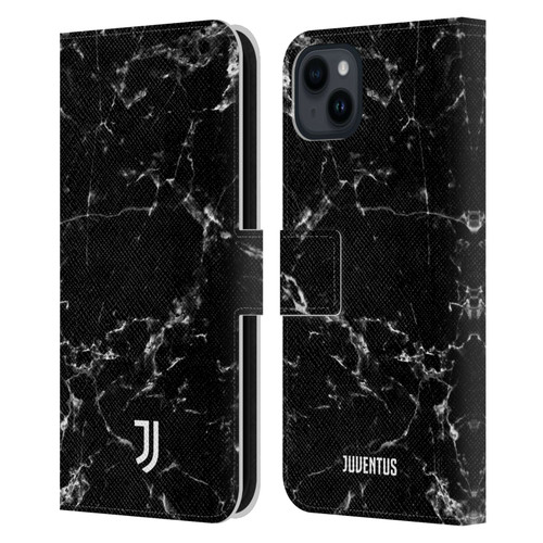 Juventus Football Club Marble Black 2 Leather Book Wallet Case Cover For Apple iPhone 15 Plus