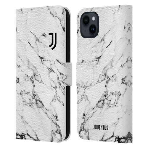 Juventus Football Club Marble White Leather Book Wallet Case Cover For Apple iPhone 15 Plus