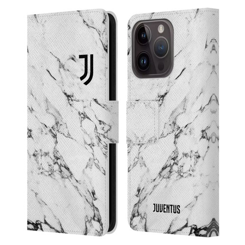 Juventus Football Club Marble White Leather Book Wallet Case Cover For Apple iPhone 15 Pro