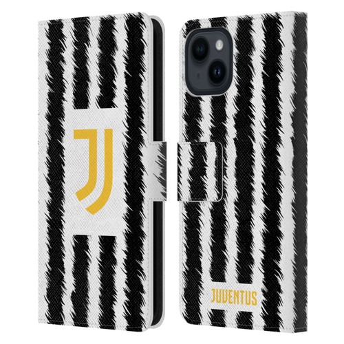 Juventus Football Club 2023/24 Match Kit Home Leather Book Wallet Case Cover For Apple iPhone 15