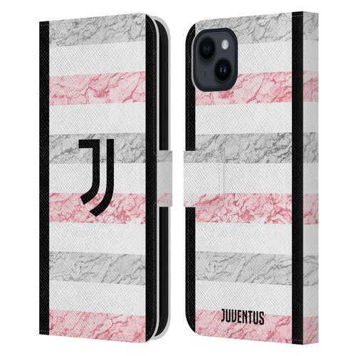 Juventus Football Club 2023/24 Match Kit Away Leather Book Wallet Case Cover For Apple iPhone 15 Plus