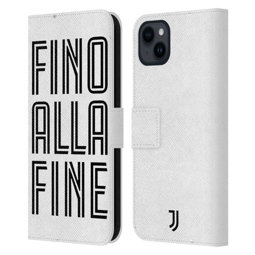 Juventus Football Club Type Fino Alla Fine White Leather Book Wallet Case Cover For Apple iPhone 15 Plus