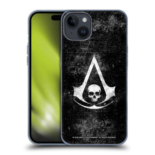 Assassin's Creed Black Flag Logos Grunge Soft Gel Case for Apple iPhone 15 Plus