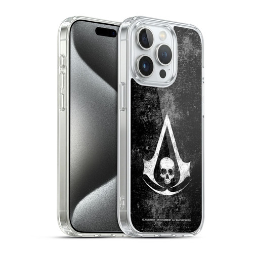 Assassin's Creed Black Flag Logos Grunge Soft Gel Case for Apple iPhone 15 Pro & MagSafe