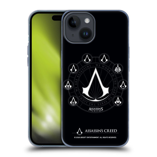 Assassin's Creed Legacy Logo Crests Soft Gel Case for Apple iPhone 15