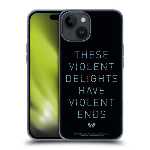 Westworld Graphics Violent Delights Soft Gel Case for Apple iPhone 15