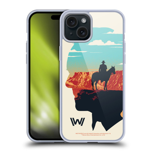 Westworld Graphics Ford And William Soft Gel Case for Apple iPhone 15 Plus
