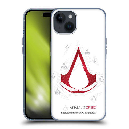 Assassin's Creed Legacy Logo Geometric White Soft Gel Case for Apple iPhone 15 Plus