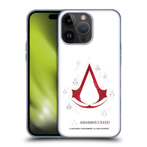 Assassin's Creed Legacy Logo Geometric White Soft Gel Case for Apple iPhone 15 Pro Max