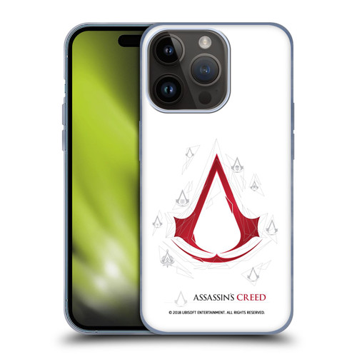 Assassin's Creed Legacy Logo Geometric White Soft Gel Case for Apple iPhone 15 Pro