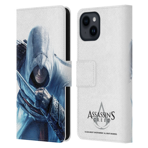 Assassin's Creed Key Art Altaïr Hidden Blade Leather Book Wallet Case Cover For Apple iPhone 15